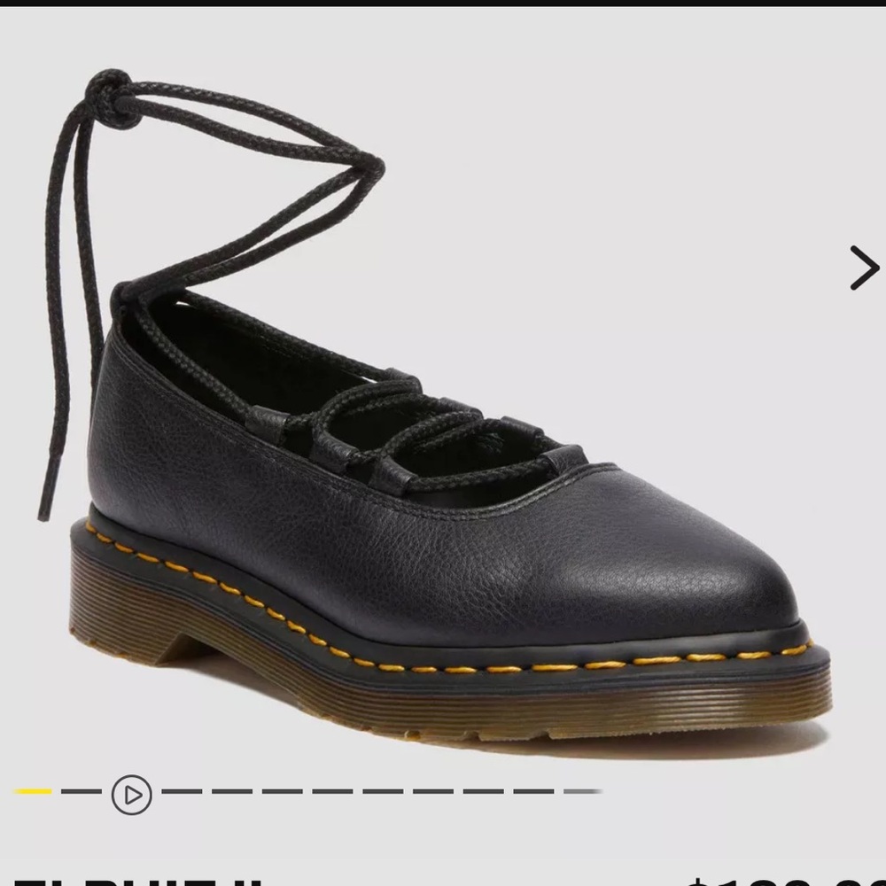 Dr. Martens Elphie II Virginia Leather Ballet Flats Black Women’s 6 / EU 37